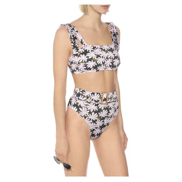 NWT $205 Alexandra Miro Ursula Floral Printed High Waist Audrey Bikini Bottom - Picture 2 of 8